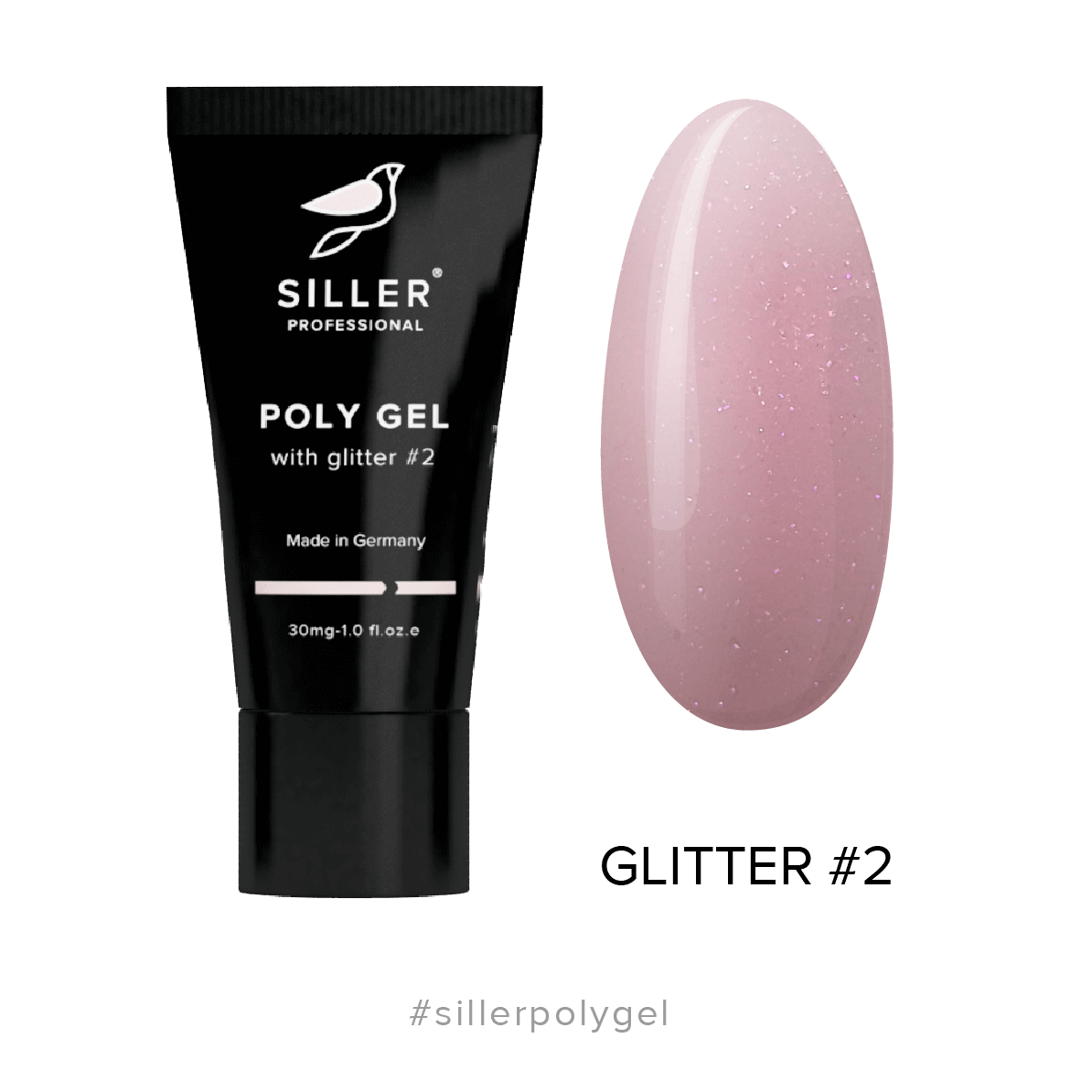 Siller Polygel with Glitter #2 - Pale Pink