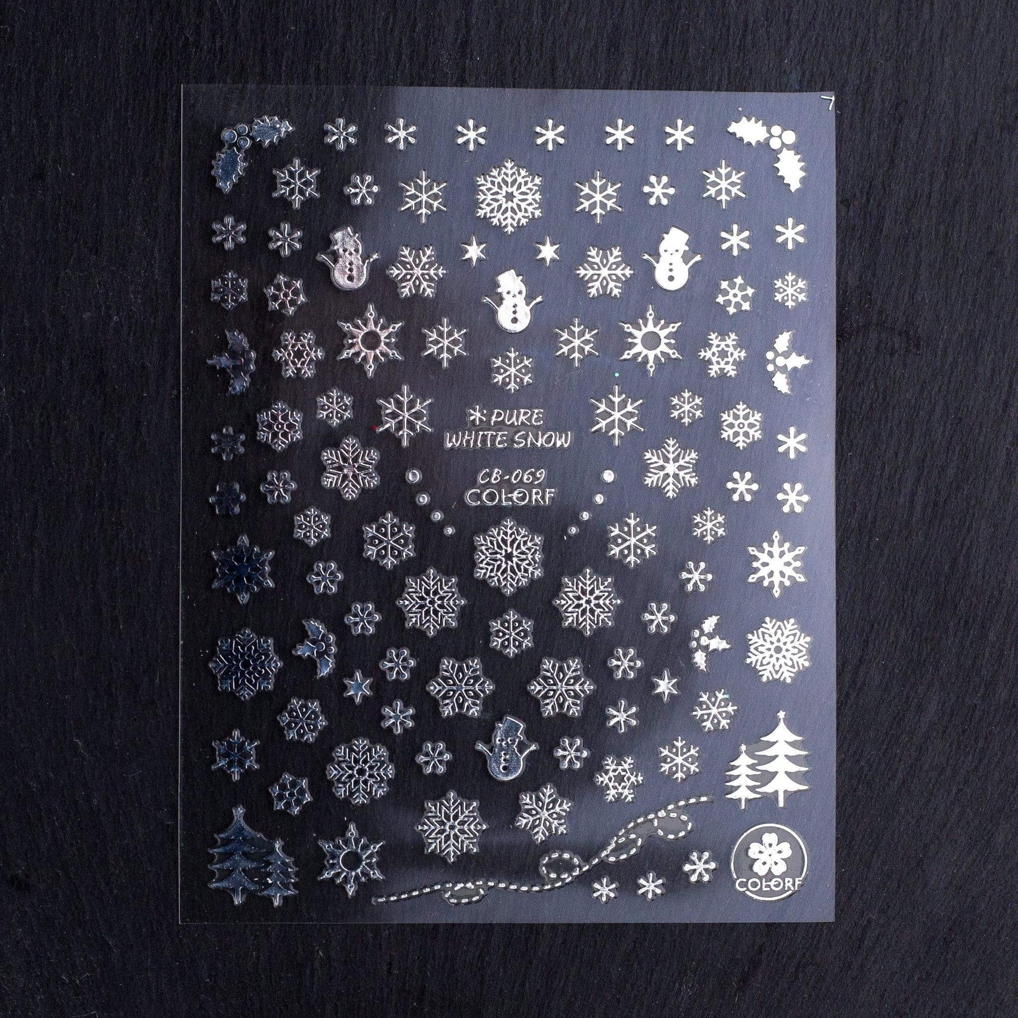 Zoo Nail Art Snowflake Stickers- Silver