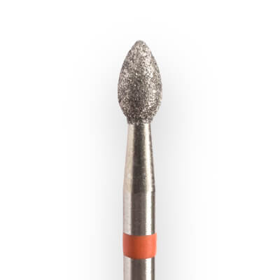 KMIZ Diamond Bud Flame E-File Nail Drill Bit - Fine Grit (Red) 3.0mm