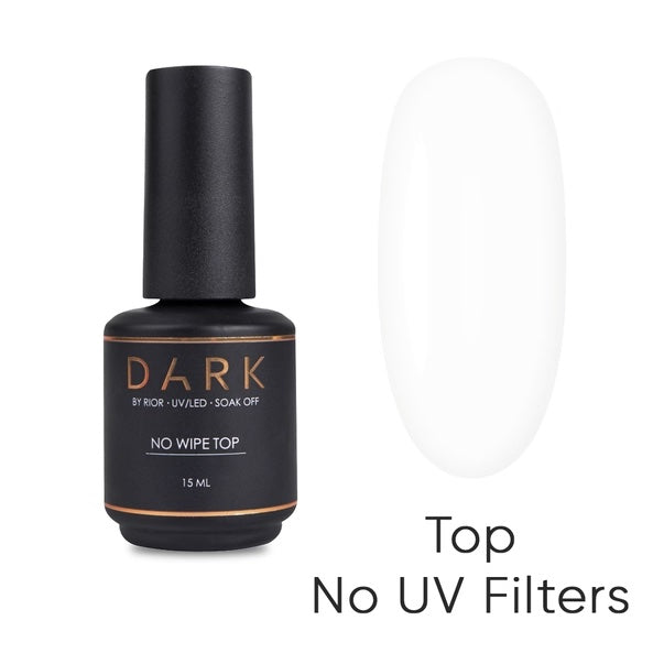 Dark no wipe top, No UV filters, 15ml and 30ml
