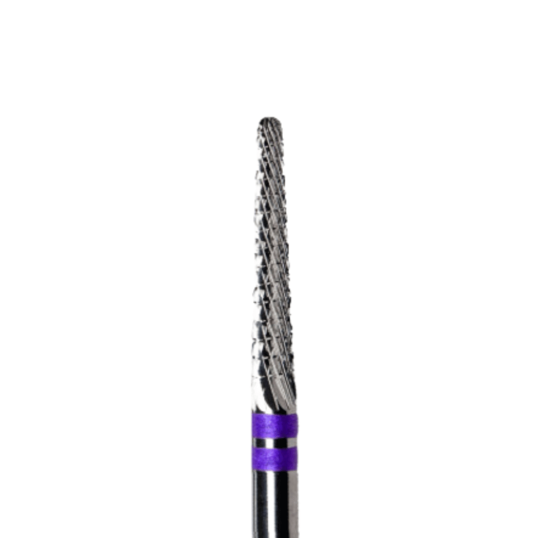 KMIZ Carbide Corn Left Handed Nail Drill Bit - Coarse Grit (Purple) 2.3mm