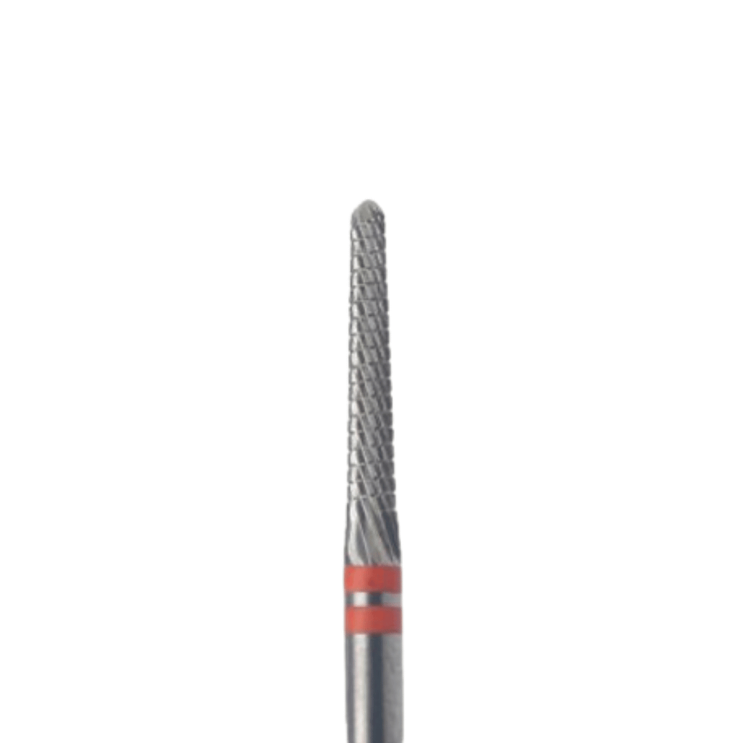 Carbide Corn Left Handed Nail Drill Bit - Soft Grit (Red) 2.3mm