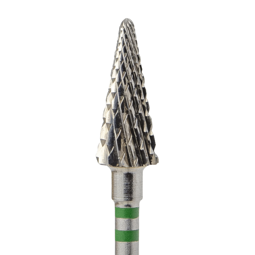 KMIZ Carbide Corn Left Handed Nail Drill Bit - Coarse Grit with Double Cut(Green)