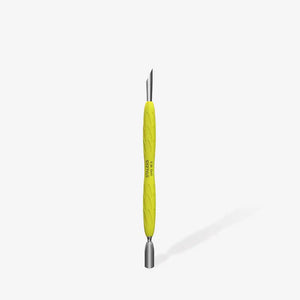 Staleks Manicure Pusher Gummy with Yellow Silicone Handle UNIQ 10 TYPE 2 (Rounded Narrow and Beveled Pusher)