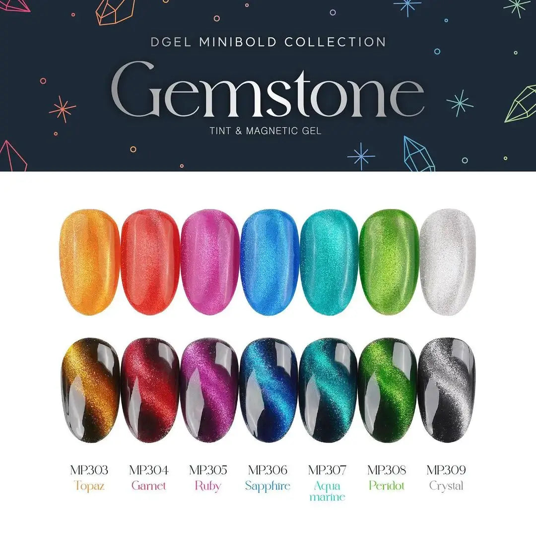 DGEL Gemstone Collection - 7 PCS Cat Eye Gel Polish Set