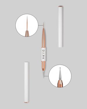 DARK Double-sided Brush (liner 13 mm+ Dotting tool 1.2 mm)