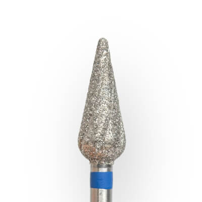 KMIZ Diamond Rounded Drop E-File Nail Drill Bit - Medium Grit (Blue)