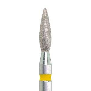 KMIZ Diamond Sharp Tip Flame E-File Nail Drill Bit - Soft Grit (Yellow)
