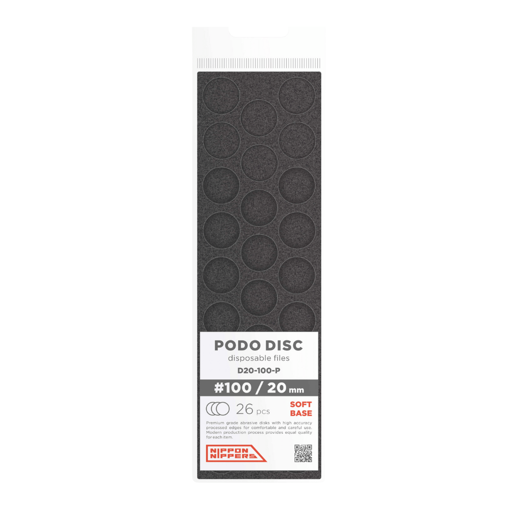 Nippon Nippers Disposable Files for Podo-Disc- #100/ 20 mm(Soft Base)