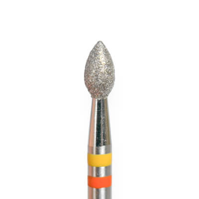 KMIZ Twin Diamond Kidney Flame E-File Nail Drill Bit - Extra Fine & Fine 3.0mm