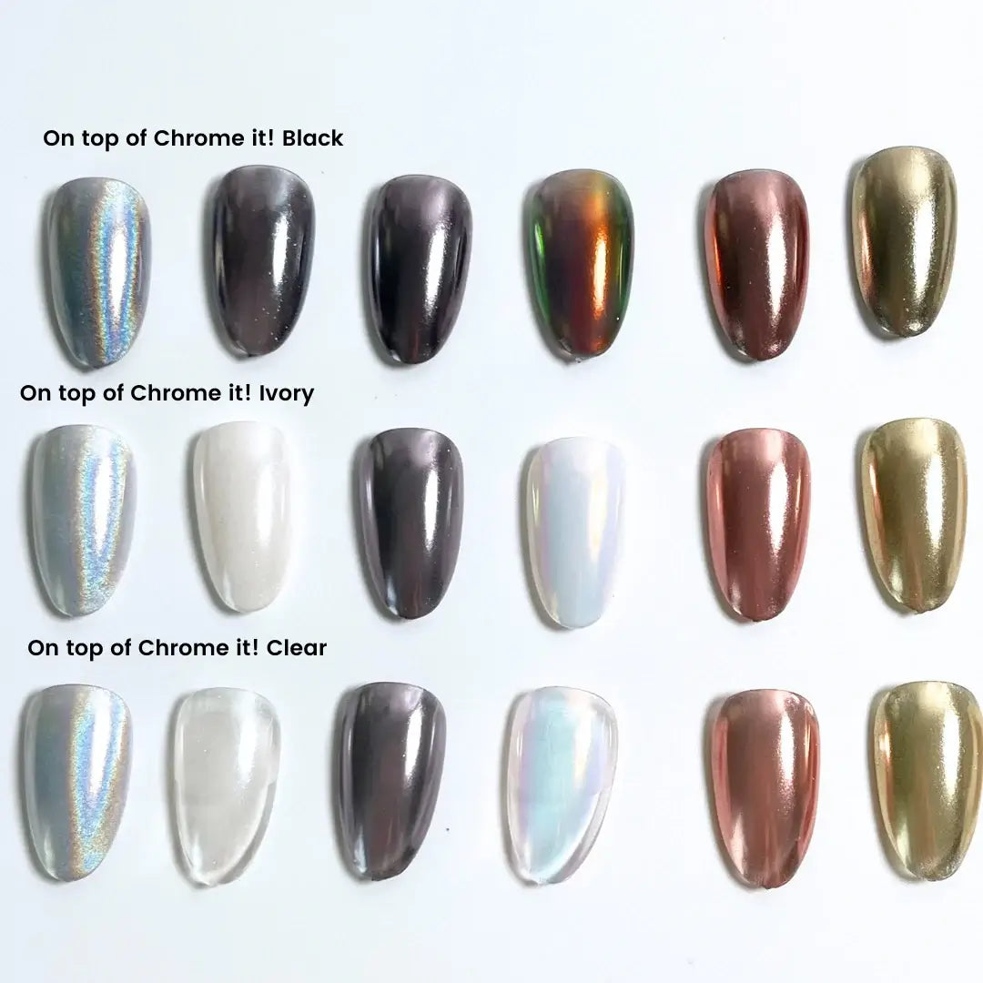 Nail Thoughts NTT-CB Chrome It! Black Non-Wipe Gel