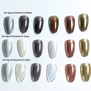 Nail Thoughts NTT-CB Chrome It! Black Non-Wipe Gel