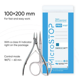 MicroStop PROzori Sterilization Pouches Class 4 Indicator- 100x200 mm (100 Pcs)