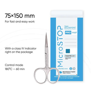 MicroStop PROzori Sterilization Pouches Class 4 Indicator- 75x150 mm (100 Pcs)