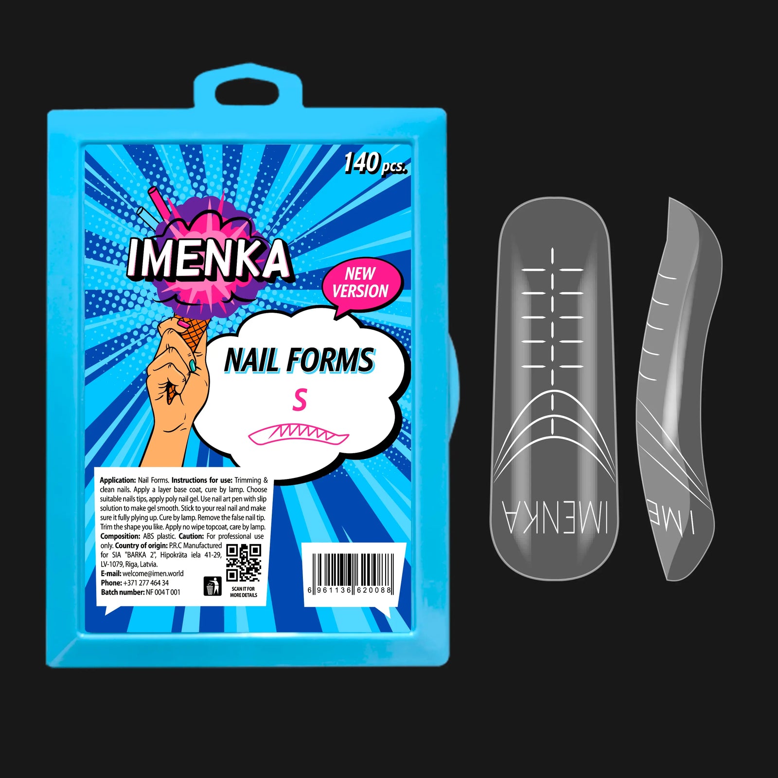 Nail Forms Imenka "S" Version 2, 140pcs