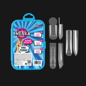 Imenka Nail Forms Set "Square Mini Mix", 42pcs