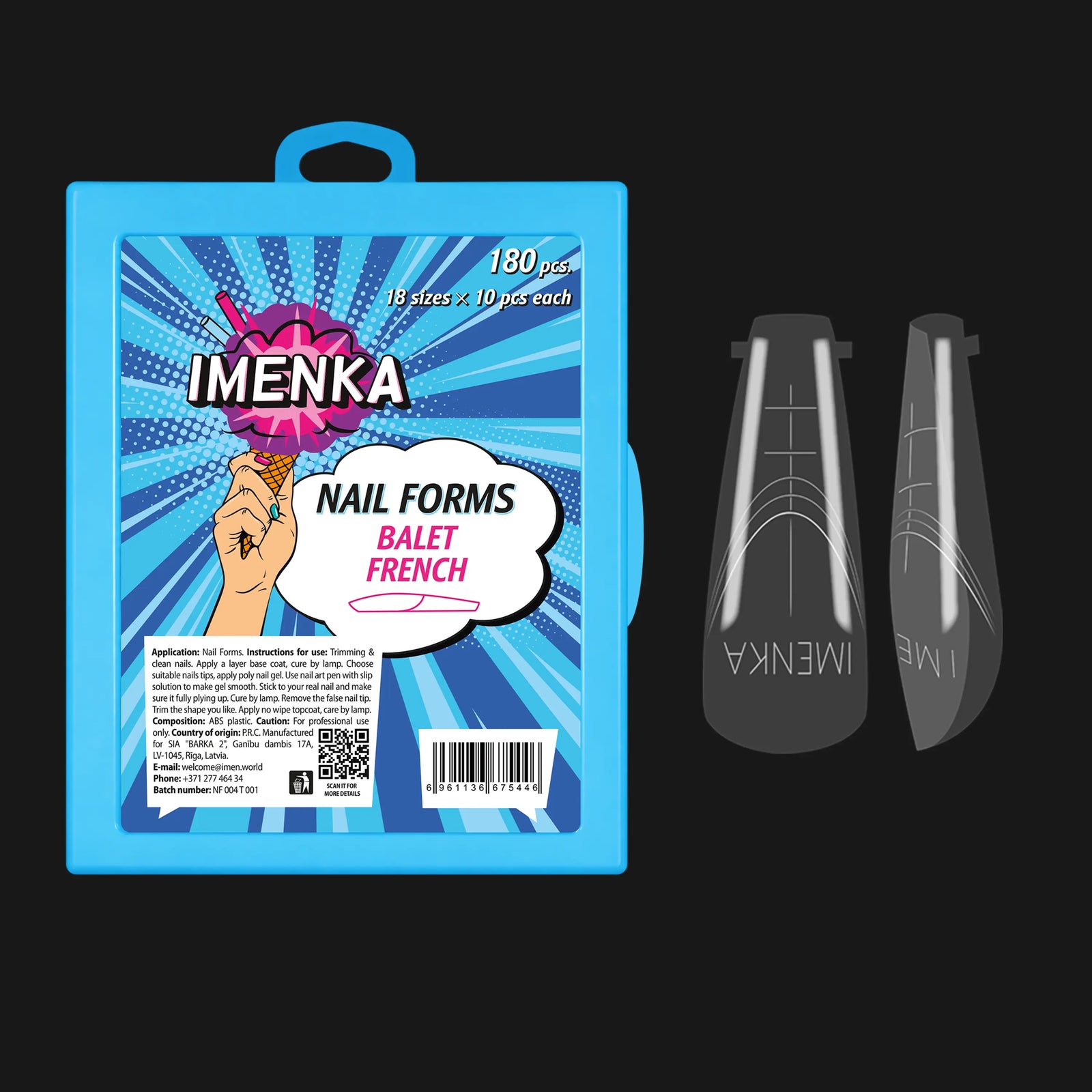 Imenka Nail Forms "Balet French", 180pcs