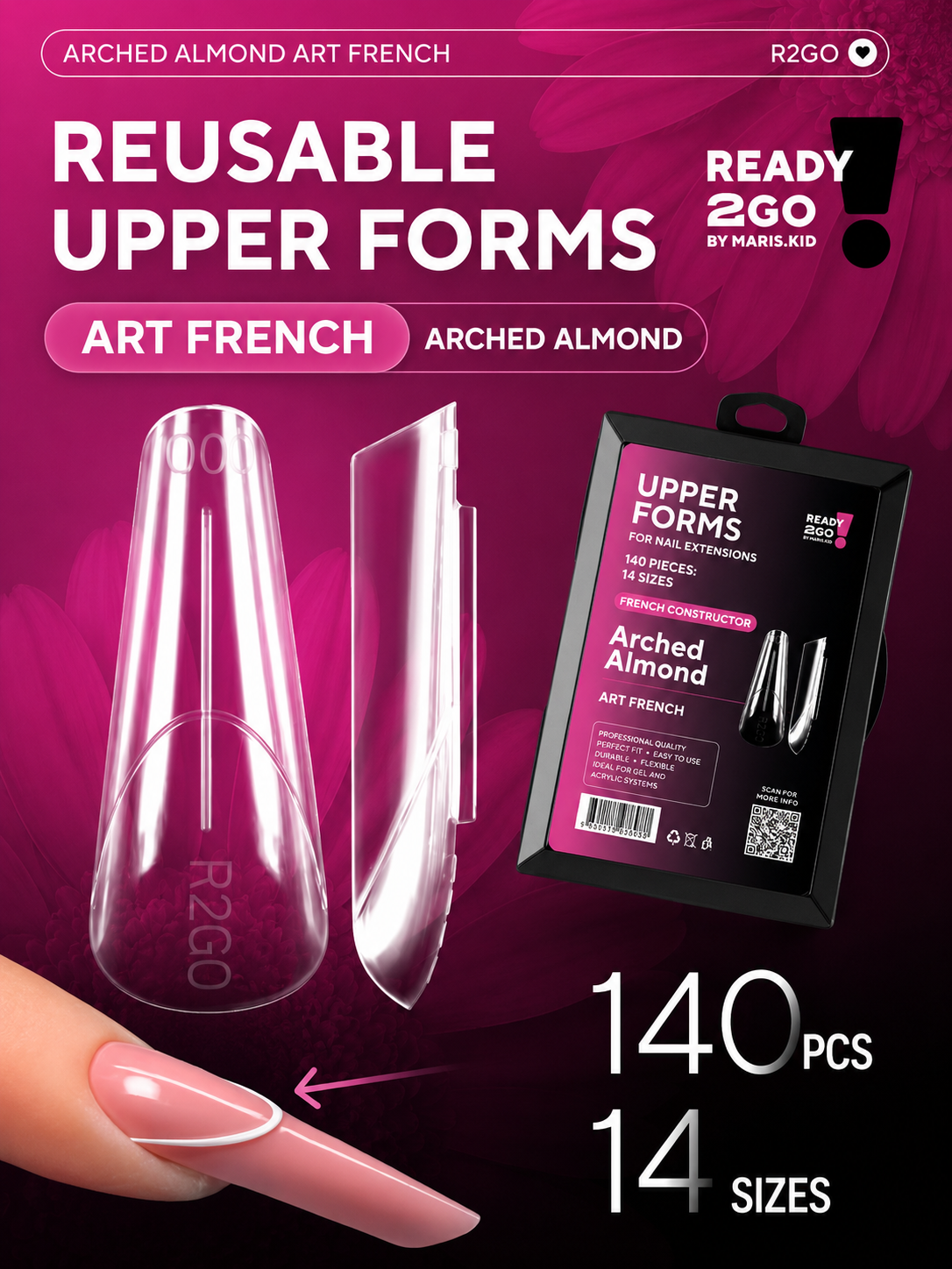 Dual Forms Ready2GO" by Maris.Kid - Arched Almond Art French Tip