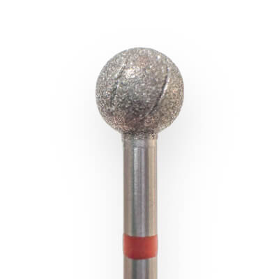 KMIZ Diamond Ball E-File Nail Drill Bit - Fine Grit (Red) 6.0mm