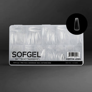 SOFGEL Full Cover Soft Gel Tips - Coffin Long