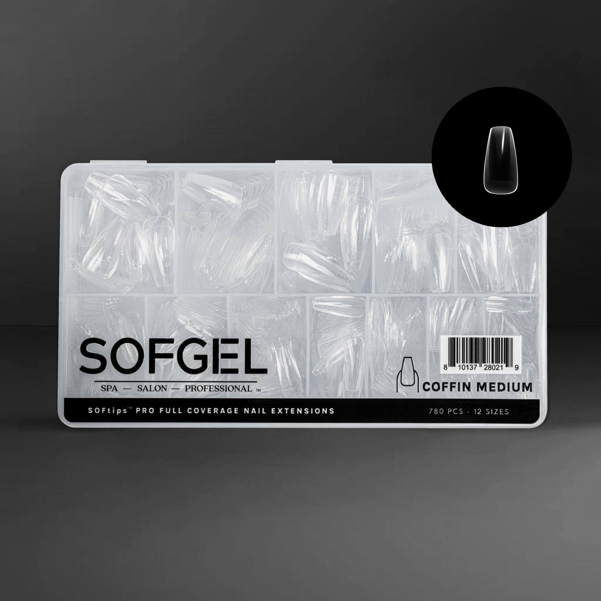 SOFGEL Full Cover Soft Gel Tips - Coffin Medium