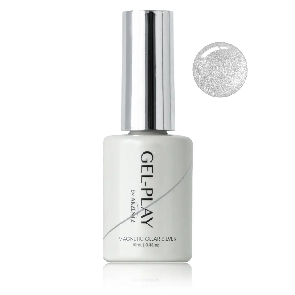 Akzentz Gel Play Polish- Magnetic Clear Silver