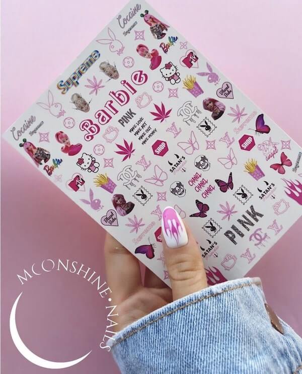 Moonshine Nails Barbie Decal/Slider (large)
