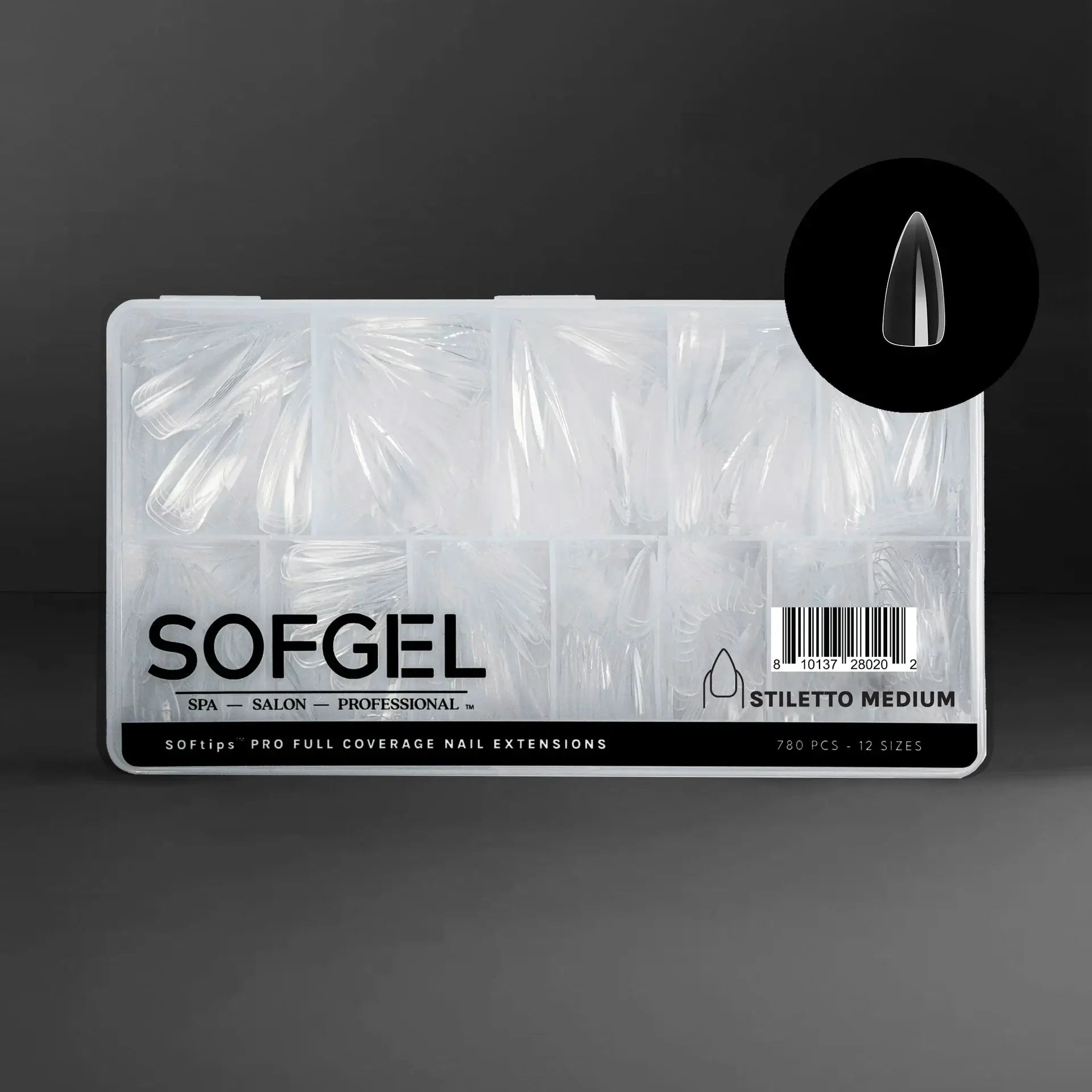 SOFGEL Full Cover Soft Gel Tips - Stiletto Medium