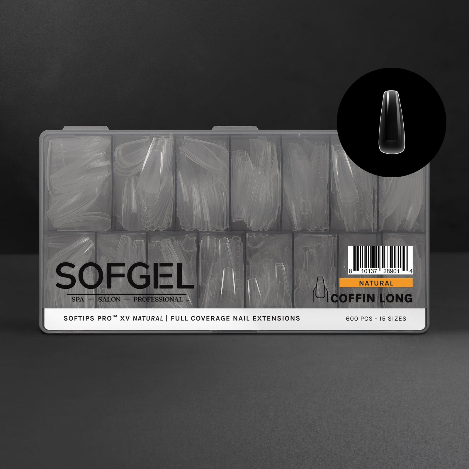 SOFGEL SOFTIPS PRO™ XV NATURAL - COFFIN LONG