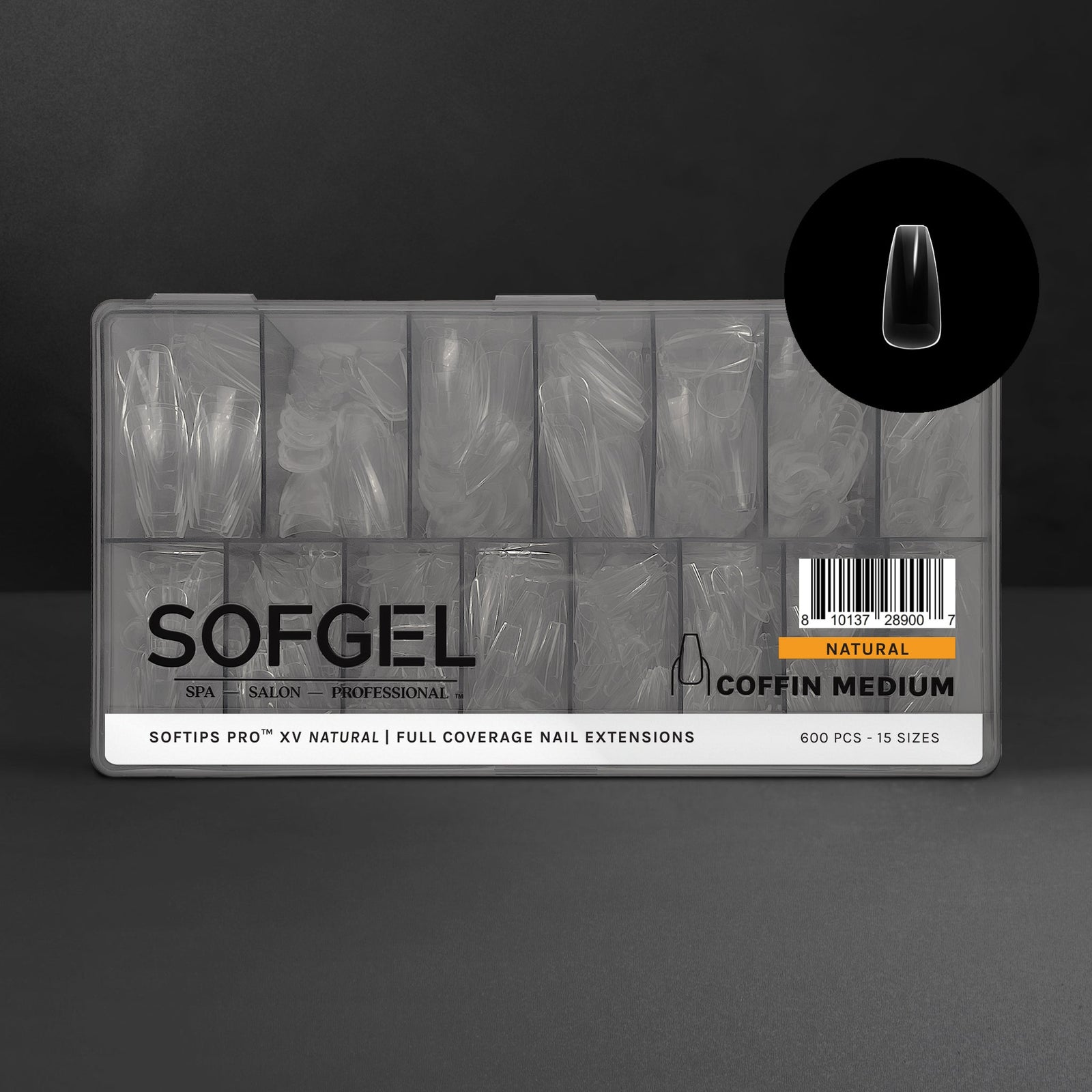 SOFGEL SOFTIPS PRO™ XV NATURAL - COFFIN MEDIUM
