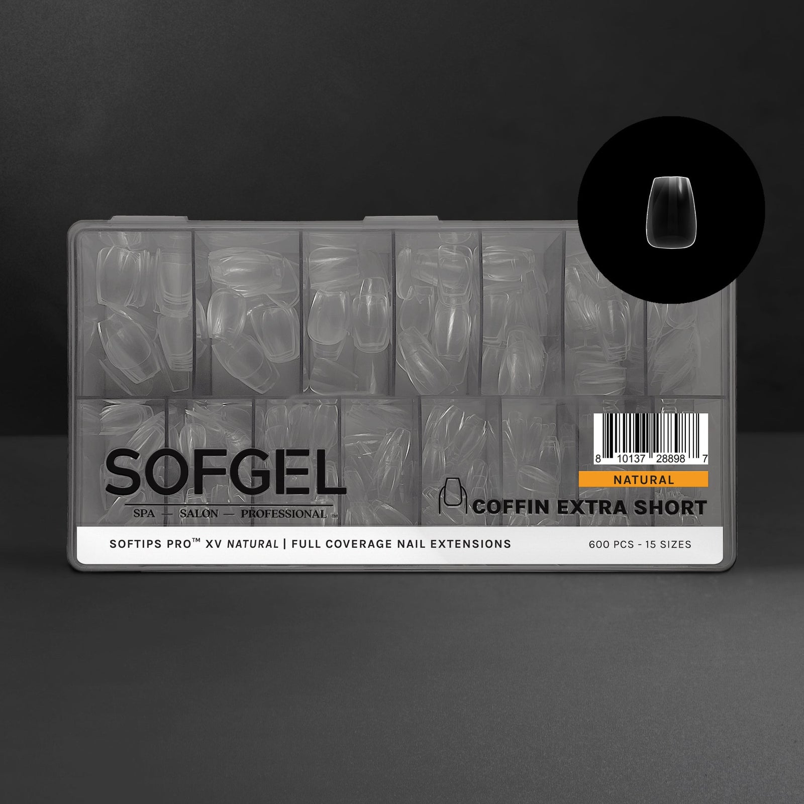 SOFGEL SOFTIPS PRO™ XV NATURAL - COFFIN EXTRA SHORT