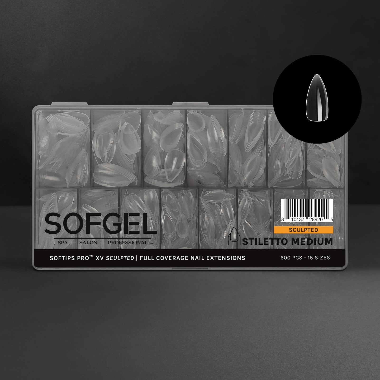 SOFGEL SOFTIPS PRO™ XV SCULPTED - STILETTO MEDIUM
