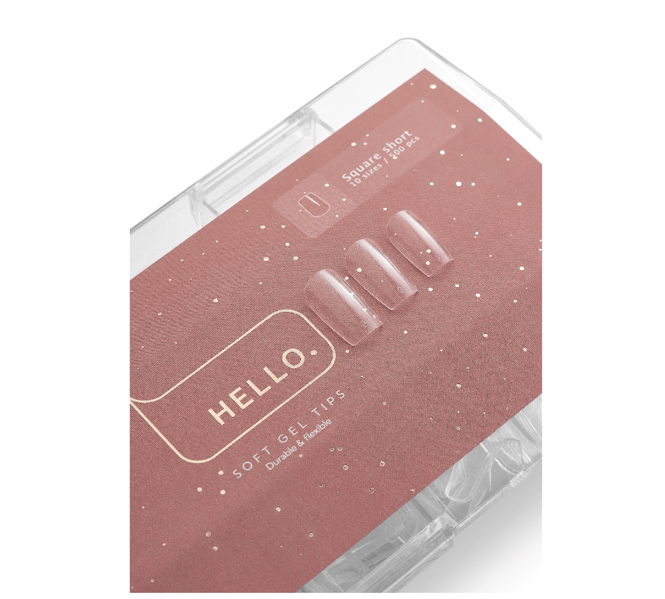 Hello Full Cover Soft Gel Tips - Short Square