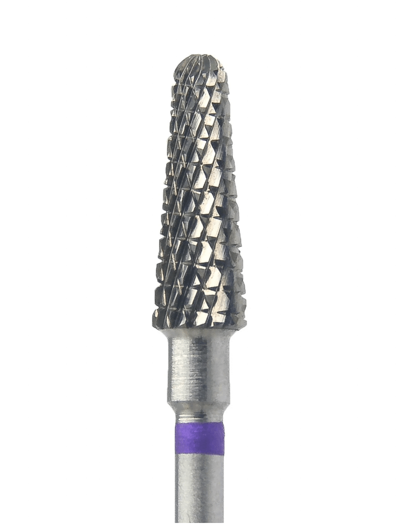 Tungsten Carbide Triple-Cut Cone E-File Nail Drill Bit - Course Grit (Purple) 4.5mm