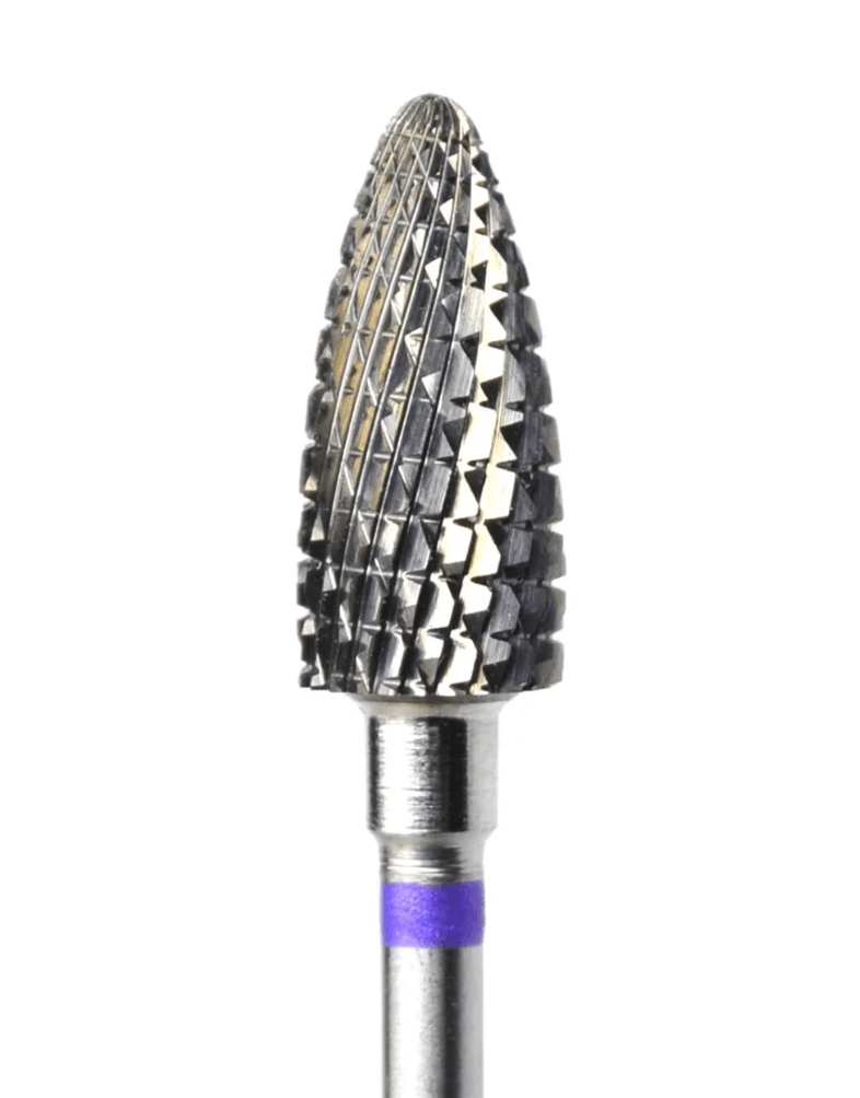Tungsten Carbide Triple-Cut Cone E-File Nail Drill Bit - Course Grit (Purple) 6.0mm