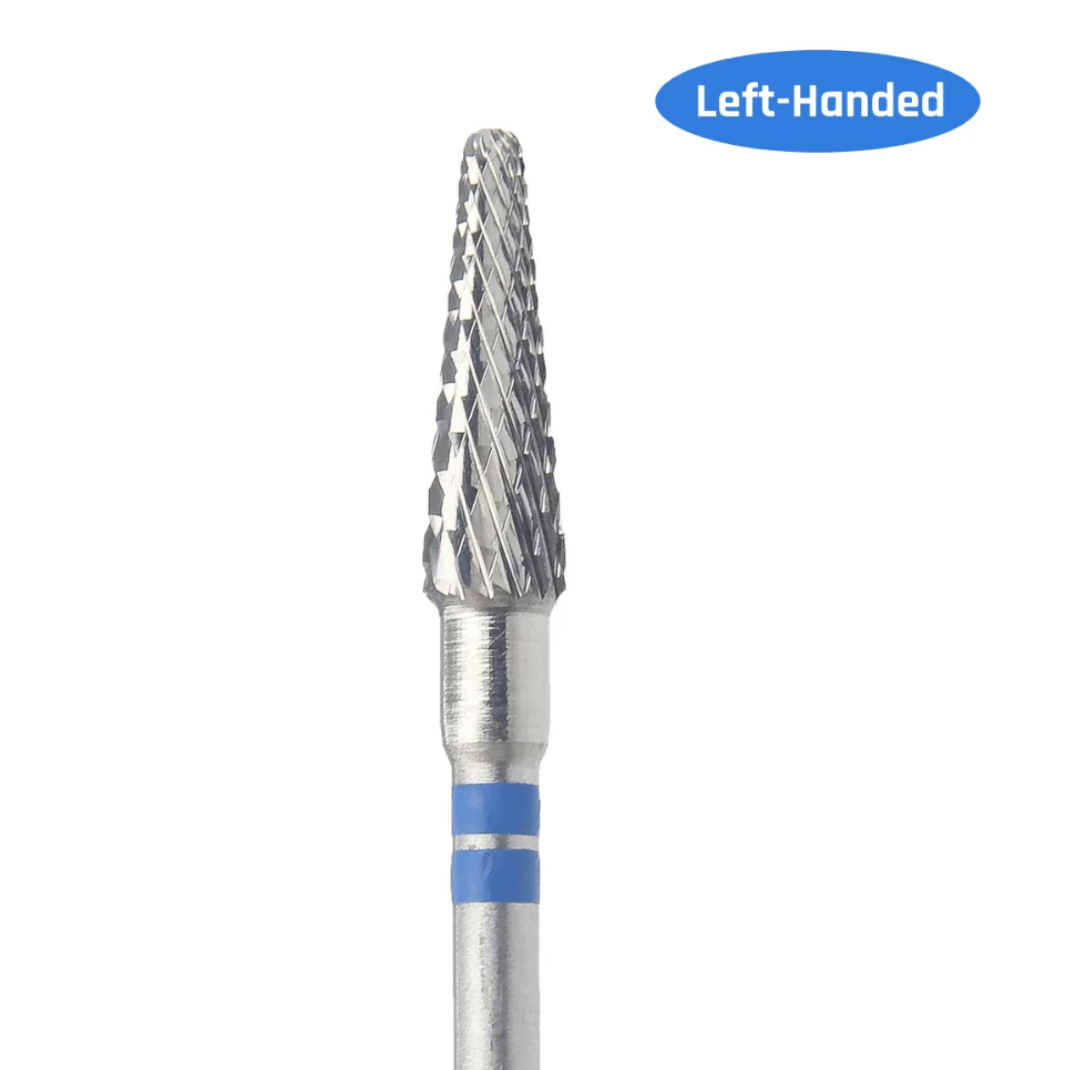 Tungsten Carbide Cone Left Handed E-File Nail Drill Bit - Medium Grit (Blue)