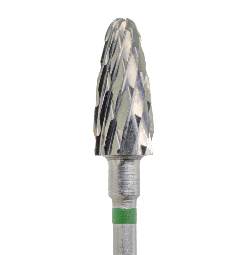 KMIZ Carbide Parabola Cross Cut E-File Nail Drill Bit - Coarse Grit (Green) 5.0mm