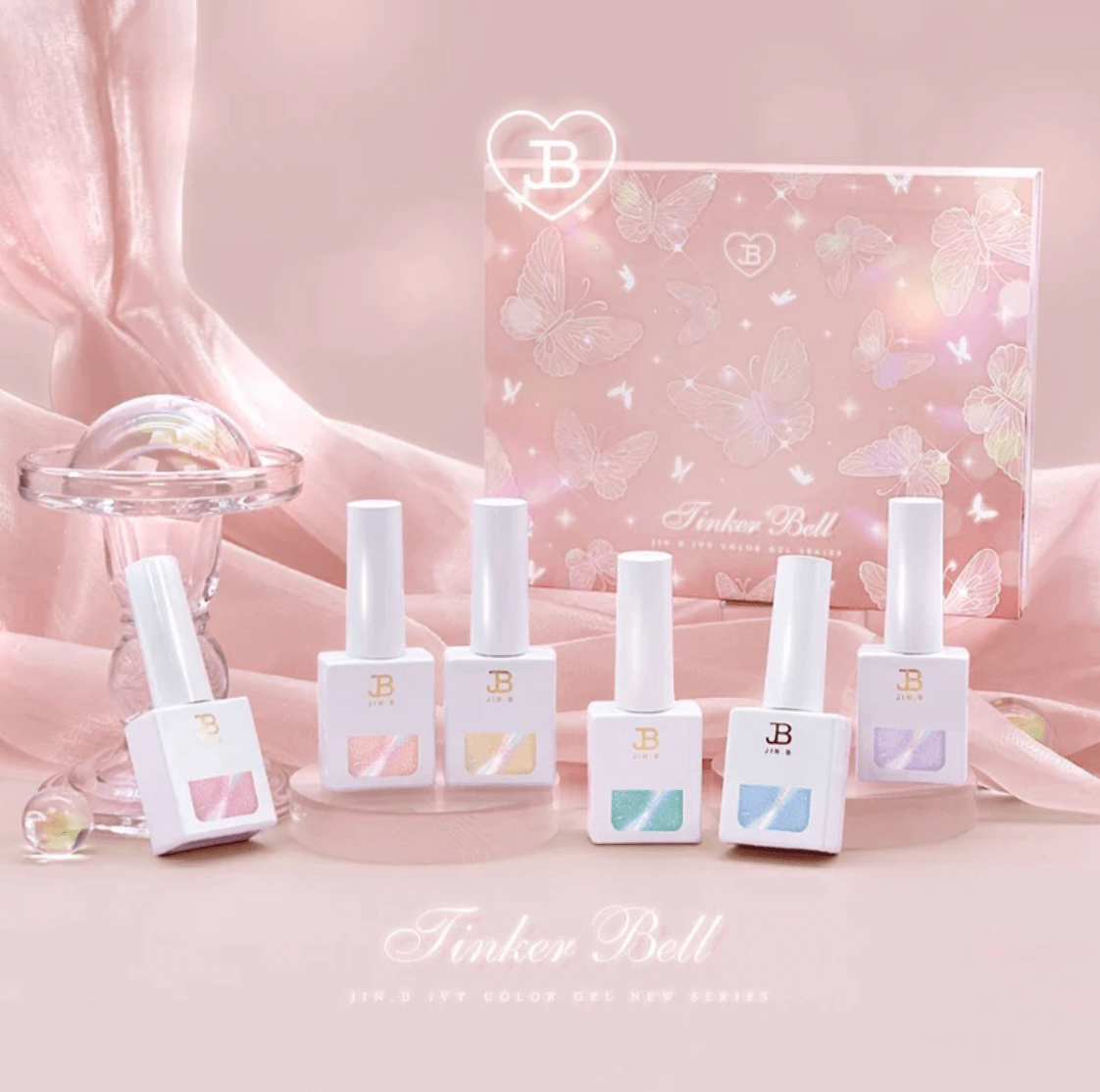 JIN.B Tinker Bell Collection- 6 PCS Magnetic Gel Polish Set