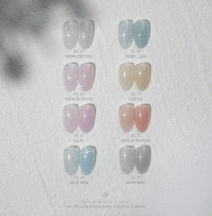 BY MUSE Spring Snow- 8 PC Glitter Syrup Color Gel Polish