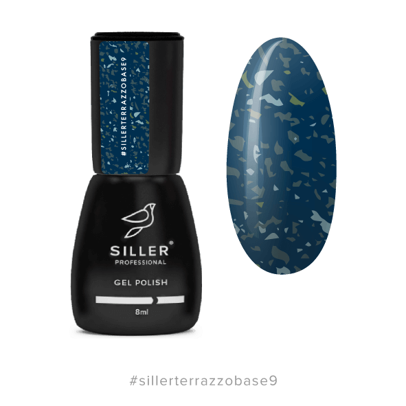 Siller Terrazzo Rubber Base #9 - Turquoise-Blue w/ Green Potal