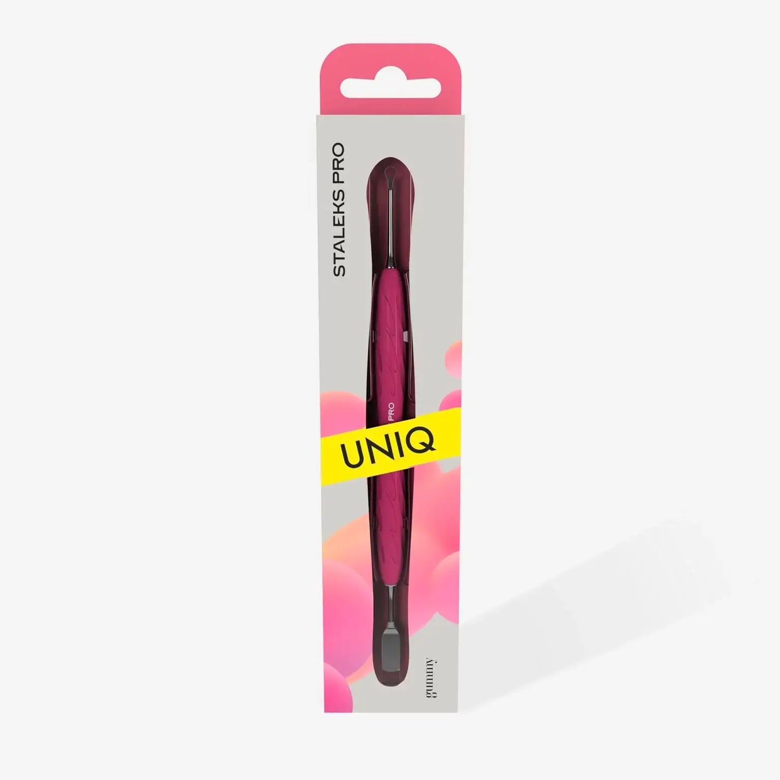 Staleks Manicure Pusher Gummy with Silicone Handle UNIQ 11 TYPE 1 (Straight Flat and Loop Pusher)