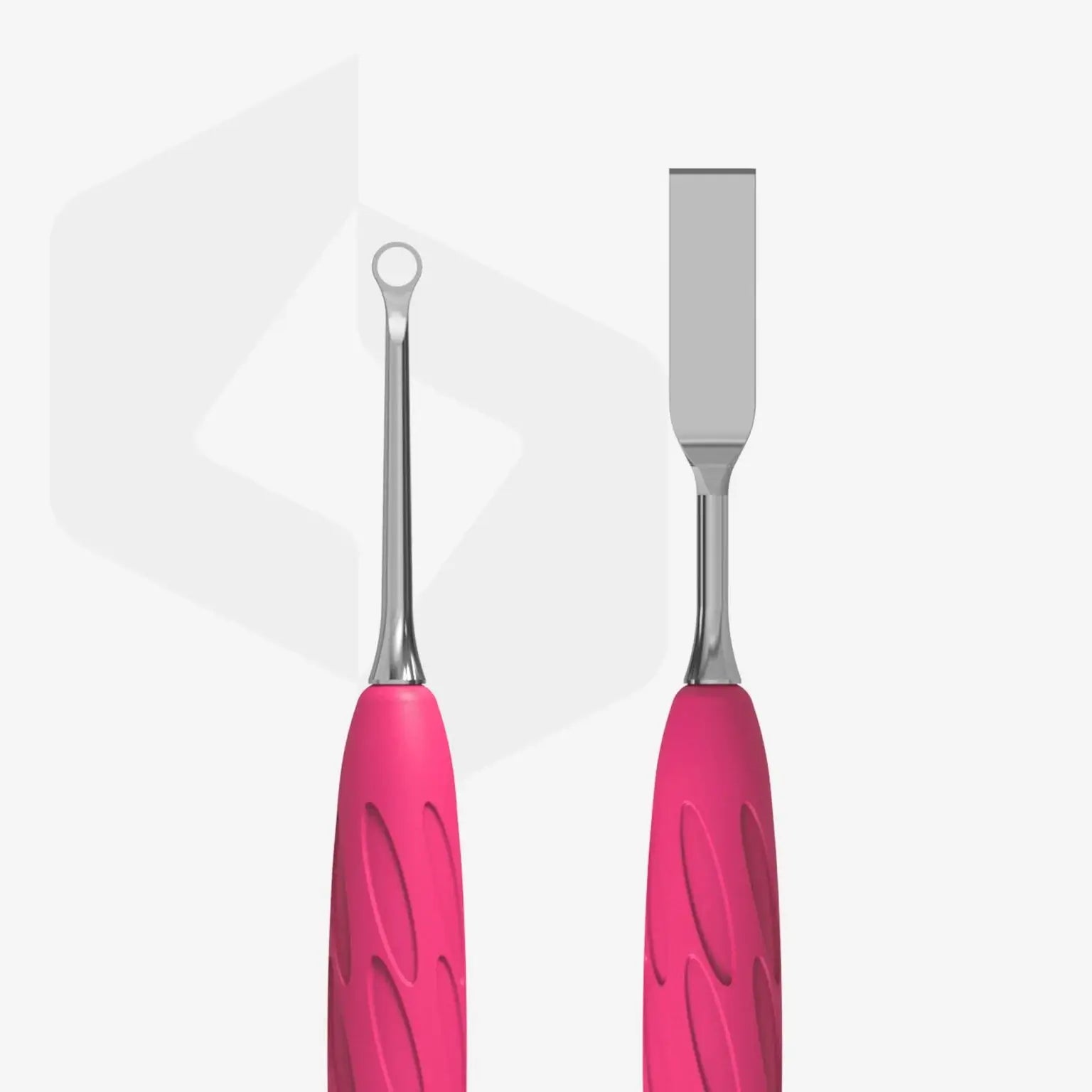 Staleks Manicure Pusher Gummy with Silicone Handle UNIQ 11 TYPE 1 (Straight Flat and Loop Pusher)