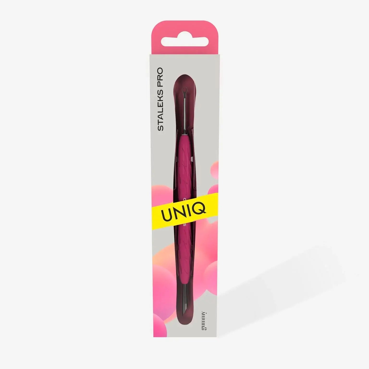 Staleks Manicure Pusher Gummy with Silicone Handle UNIQ 11 TYPE 2 (Slanted Pusher + Ring PQ)