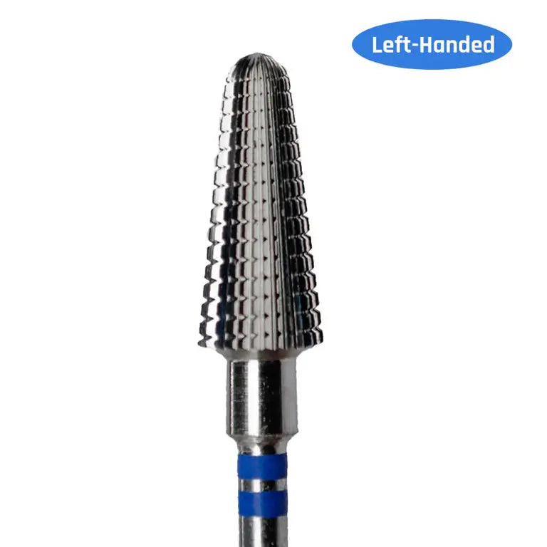 KMIZ Carbide Tapered Wave Left-Handed E-File Nail Drill Bit - Medium Grit (Blue) 6.0mm