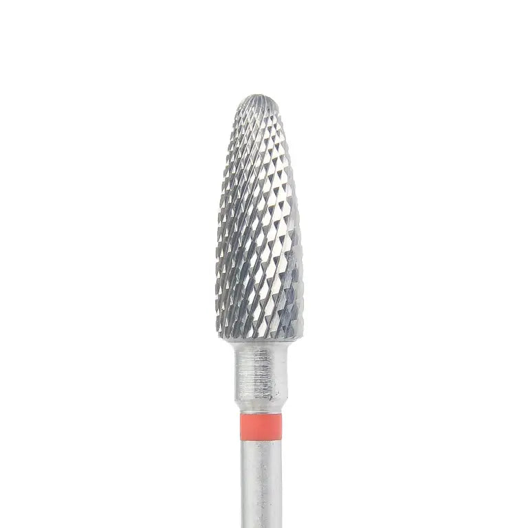 KMIZ Tungsten Carbide Corn E-File Nail Drill Bit - Fine Grit (Red) 5.0mm