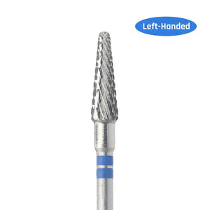 KMIZ Carbide Cone Left-Handed E-File Nail Drill Bit - Medium Grit (Blue)