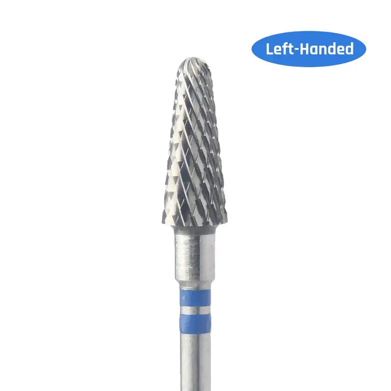 KMIZ Carbide Cone Left-Handed E-File Nail Drill Bit - Medium Grit (Blue)