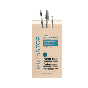 MicroStop ECO Sterilization Pouches Class 4 Indicator Kraft Bags 60x100 mm (100 Pcs)