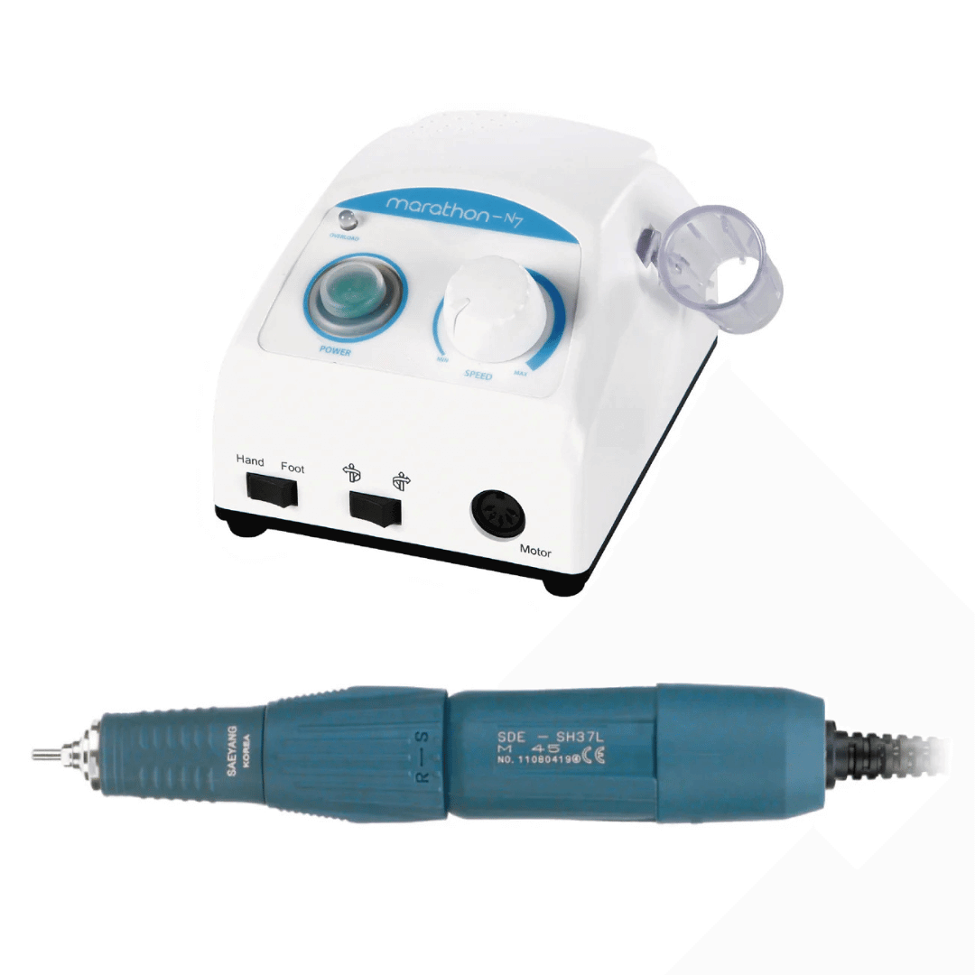 Saeyang Marathon-N7 + SH37L (M45) HP E-file Nail Drill- White