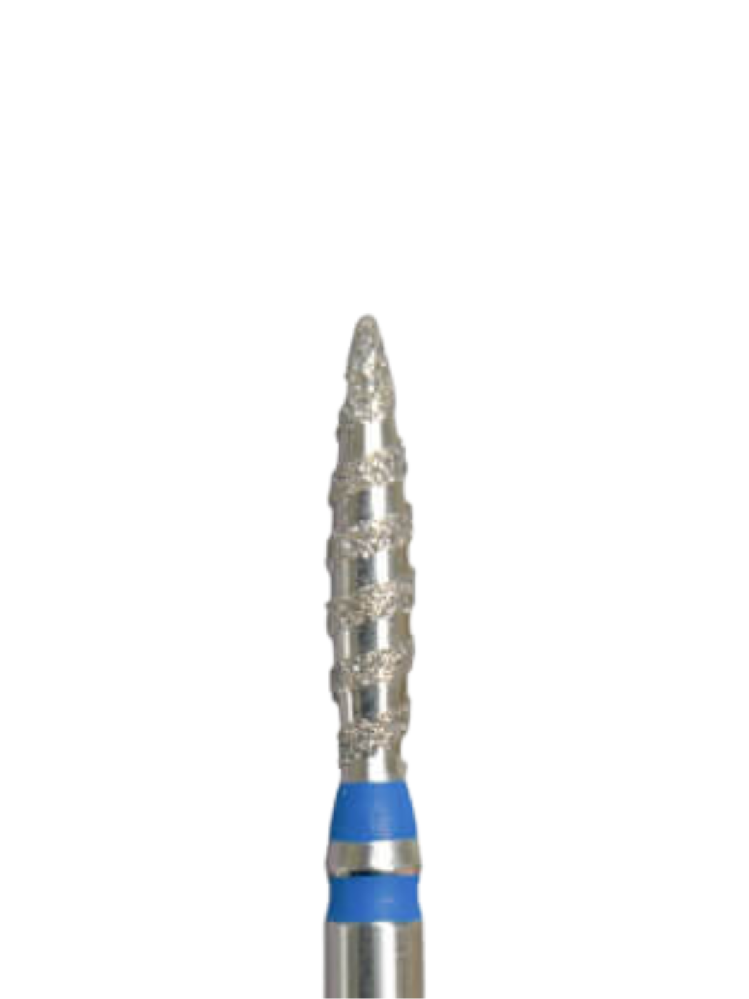 KMIZ Diamond Tornado Flame Left Handed E-File Nail Drill Bit - Medium Grit (Blue) 2.1mm